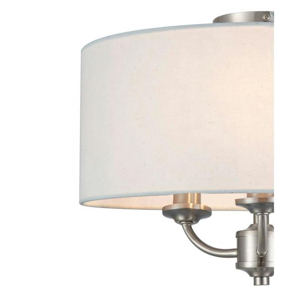 COSYLYTE Winston 3 Light Faux Linen Shade Ceiling Light