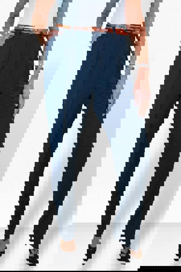 Paulo Due Women's Smart Tapered Leg Belted Trouser