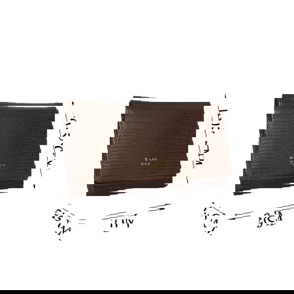 Assots London 'CLAIRE' Brown Lizard Leather Flap Over Purse