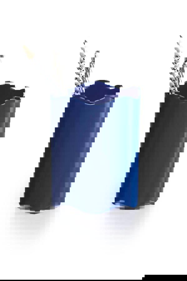 Durable TREND Pen Pot Pencil Holder Desk Tidy Organiser | 6 Pack | Blue