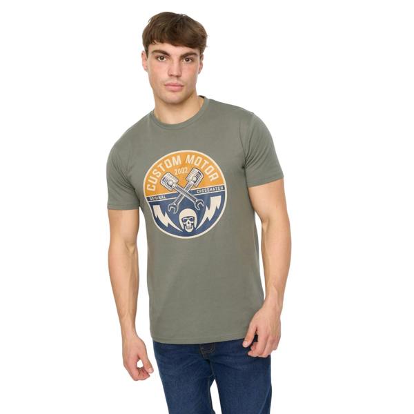 Crosshatch Mens Moules T-Shirt - Olive - 