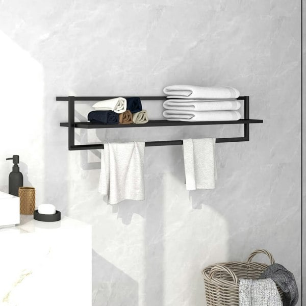 Berkfield Towel Rack Black 95x25x22 cm Iron