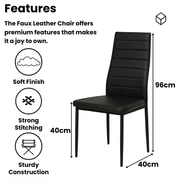 Kosy Koala Modern Wood Effect Dining Table Set With 4 Black Chairs Dining Room Furniture