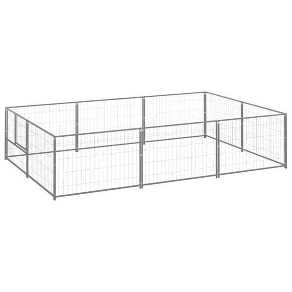 Berkfield Dog Kennel Silver 6 m2 Steel