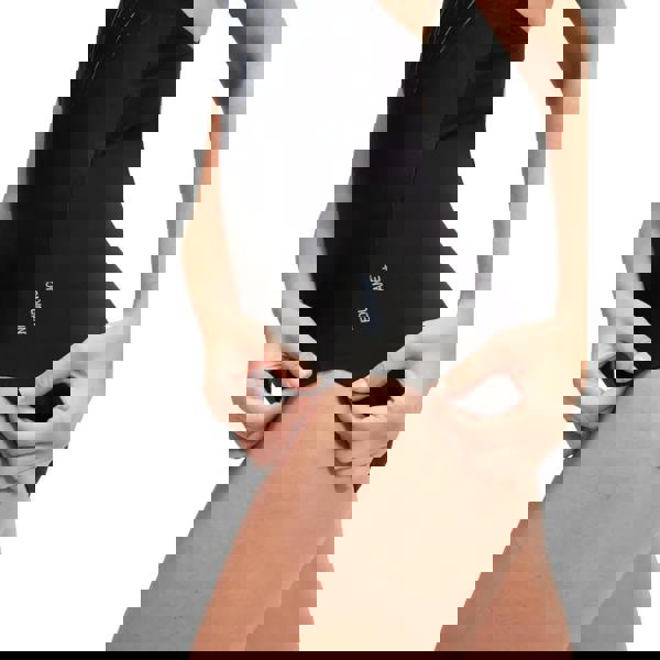 Black Speedo Hyperboom Placement Muscleback Swimsuit with blue accents