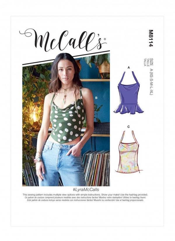 McCalls 8114 Paper Sewing Pattern – Women's Top, Size XS-XL, Easy