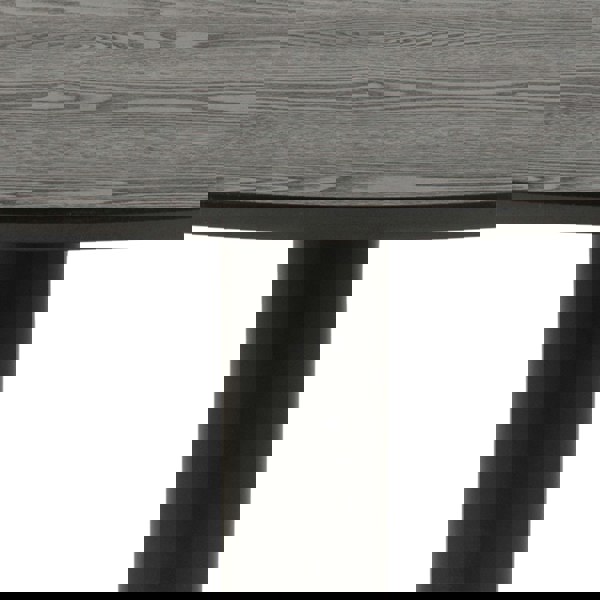 Furniture To Go Ibiza Round Dining Table with Black Ash Top and Matt Black Base