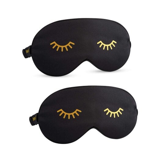 Satin Sleep Mask Twin Pack Sets - Various Designs - Wink Black