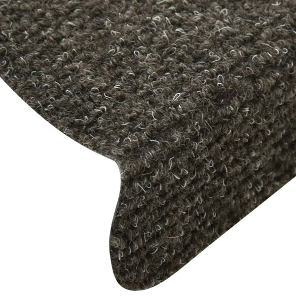 Berkfield Self-adhesive Stair Mats 10pcs Light Brown 56x17x3cm Needle Punch