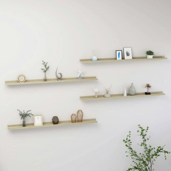 Berkfield Wall Shelves 4 pcs Sonoma Oak 115x9x3 cm