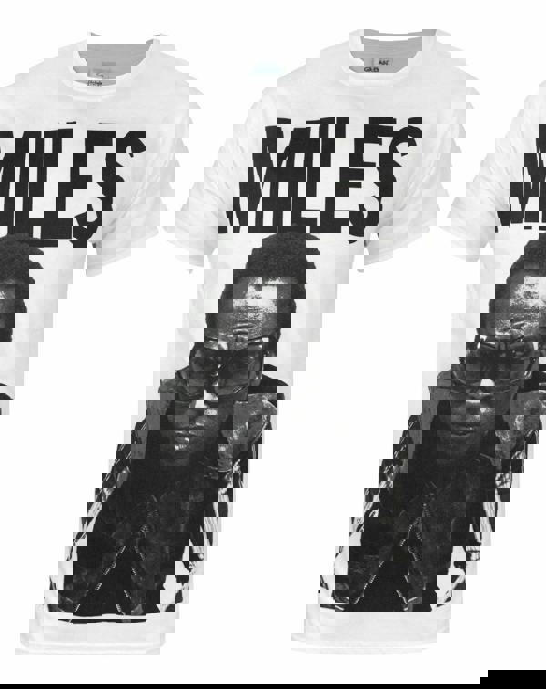 Miles Davis Mens White Character Short Sleeved T-Shirt