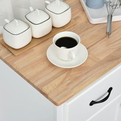 Wyld Haus Vamalu Wooden White Kitchen Cabinet With 2 Drawers For Dining And Living Spaces