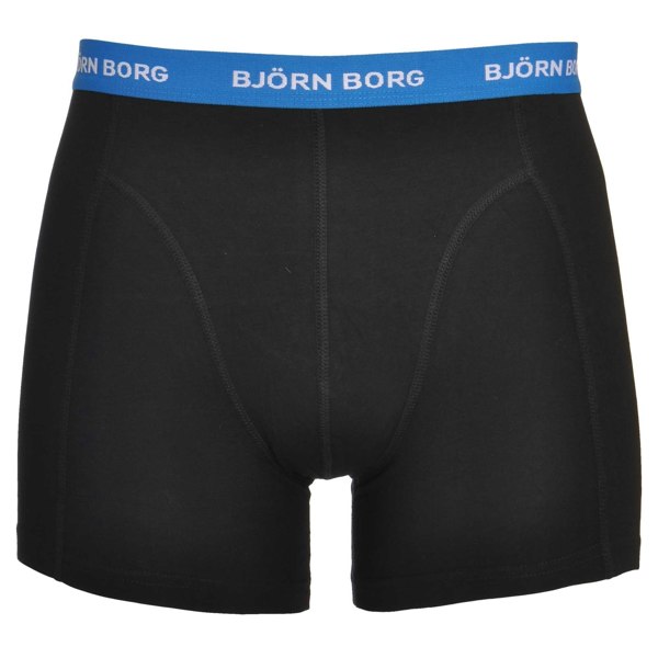 Bjorn Borg 3-Pack Contrast Waistband Boxer Trunks, Black w/ red/blue