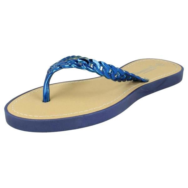 Savannah Ladies Savannah Toe Post Sandals With Upper Detailing