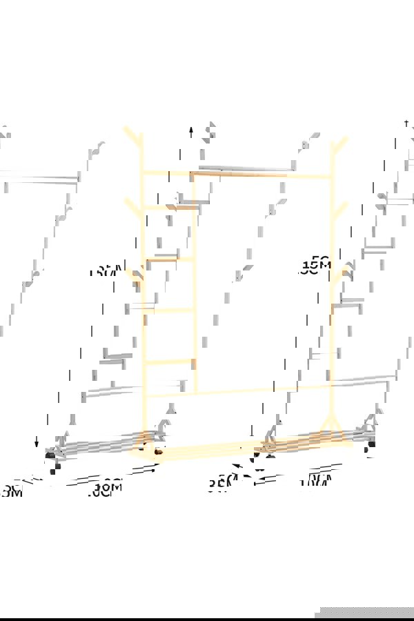 Living and Home Stylish Bamboo Clothes Rack with Bottom Shelf Versatile Shoe and Clothing Organizer