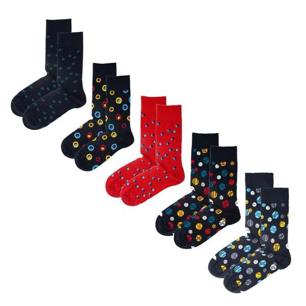 Jemsox 5-Pack Spots & Circles – Organic Cotton Socks
