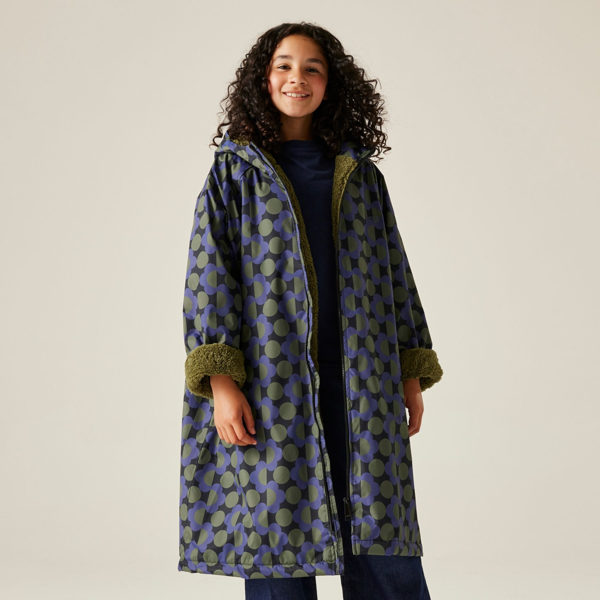 Regatta Kids Orla Kiely Spotted Changing Robe - Blue/Dark Olive