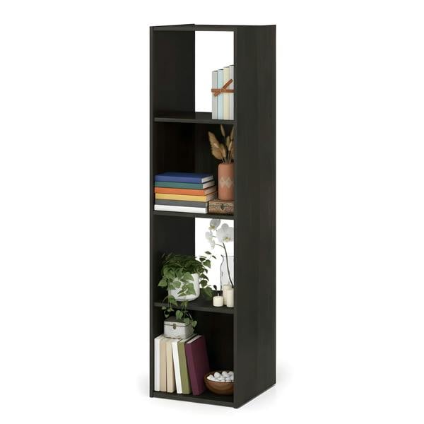 WALPLUS Elegant Pelli Cubic Storage Cabinet, 4x1, Espresso for Bedroom