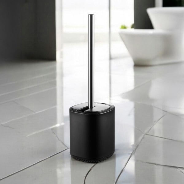 Showerdrape Echo Black Steel Toilet Brush & Holder
