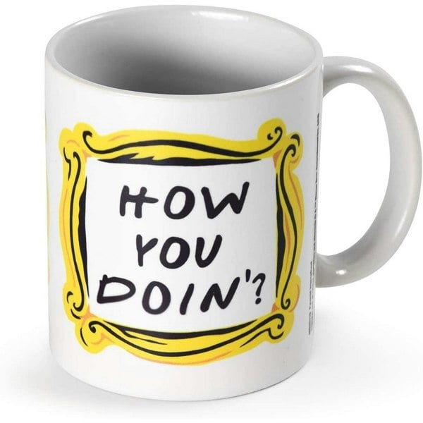 Friends How You Doin? Mug - White/Black/Yellow