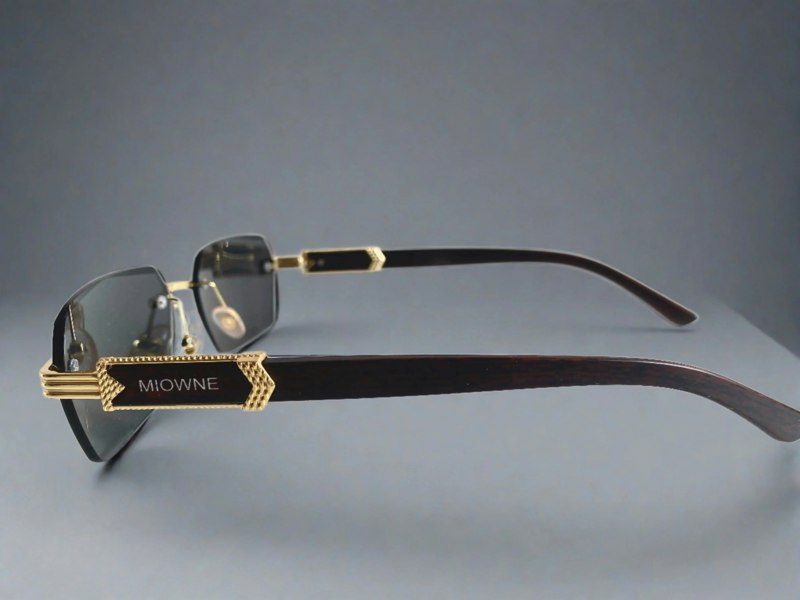 London - Black Rectangle Rimless Sunglasses