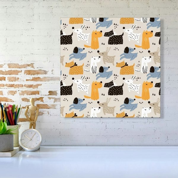 Warren Reed Hand Drawn Dogs Canvas