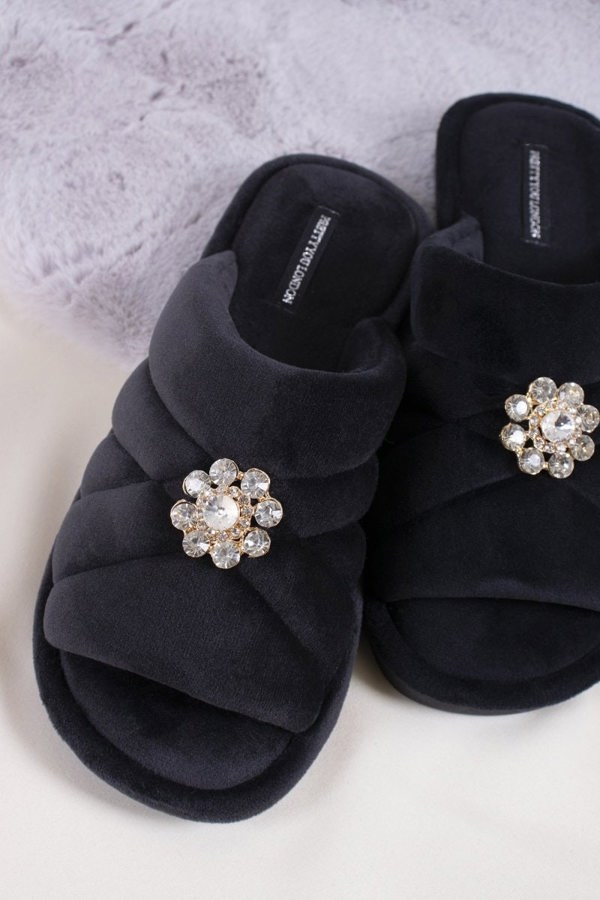 Faye Slippers in Raven - Slippers