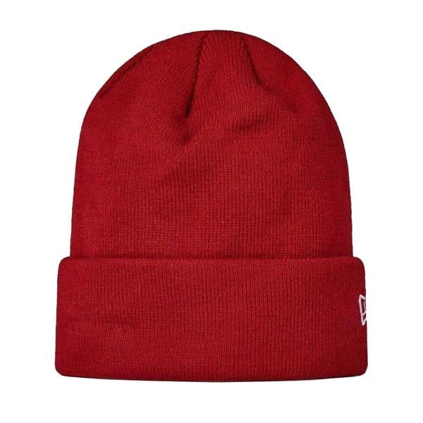 New Era Unisex Adult Essential Embroidered Logo Knitted Beanie - Red - 