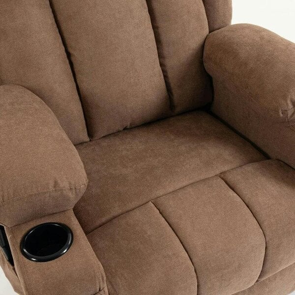 Dual Motor Recliner Chair, 55° Electric Lift Chair for Elderly, Recliner Armchair with Massage and Heat, Brown