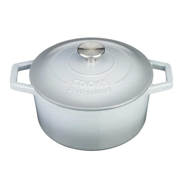 Cooks Professional 20cm Cast Iron Casserole | Grey