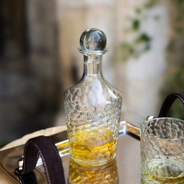 Culinary Concepts Clear Cut Glass Decanter with Glass Stopper