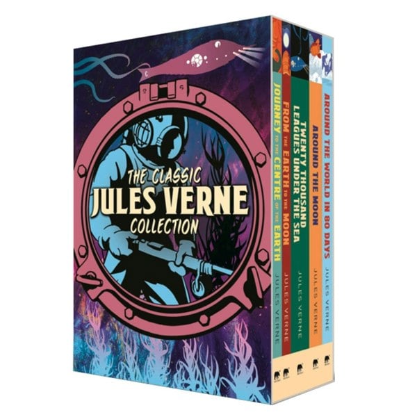 Jules Verne 5 Book Box Set Around the World in Eighty Day, Journey to the Centre of the Earth & More