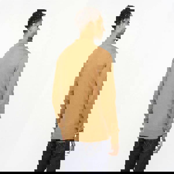 Gabicci V55GK08 Mens Francesco Long Sleeve Plain Knitted Three Button Polo Gabicci Vintage - NUTMEG