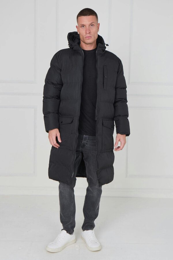 Heavyweight Longline Puffer Coat – Black
