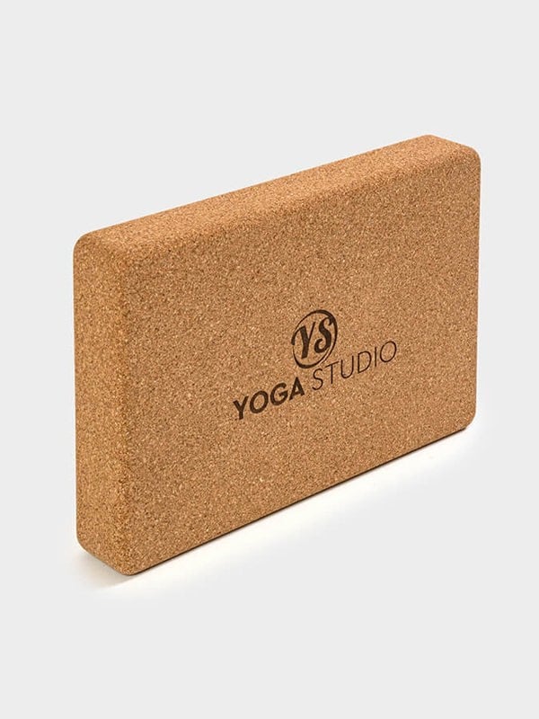 Yoga Studio The Comfortable Cork Flat Yoga Block - branded