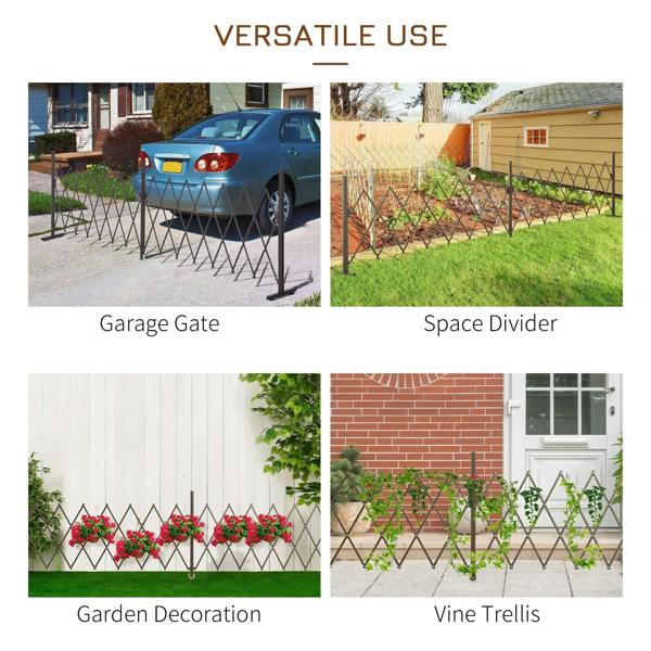 Dark brown trellis fence panels showing lattice frame for gate or space dividing
