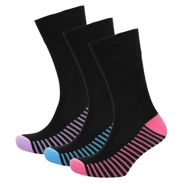 BAMBOO Ladies Bamboo 3 Pack Heel & Toe Non Elastic Socks SK1044