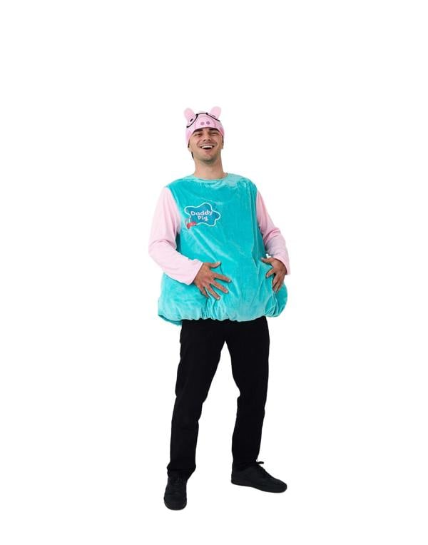 Vanilla Underground Peppa Pig Mens Blue Daddy Pig 2 Piece Costume