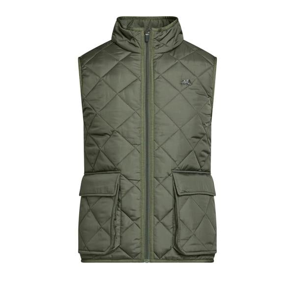 Raging Bull Mens Quilted Patch Pocket Gilet - Khaki Green
