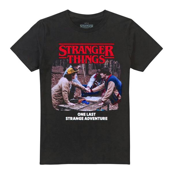 Stranger Things Unisex Adult One Last Strange Adventure T-Shirt - Black