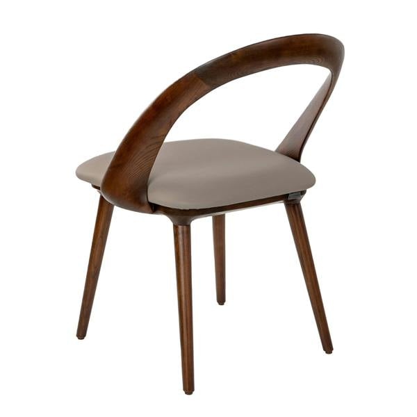 Angel Cerdá Walnut and mink leatherette chair 4063