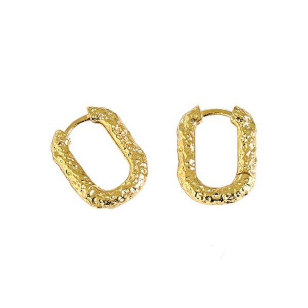 Gold Trip Textured U Hoop Earrings
