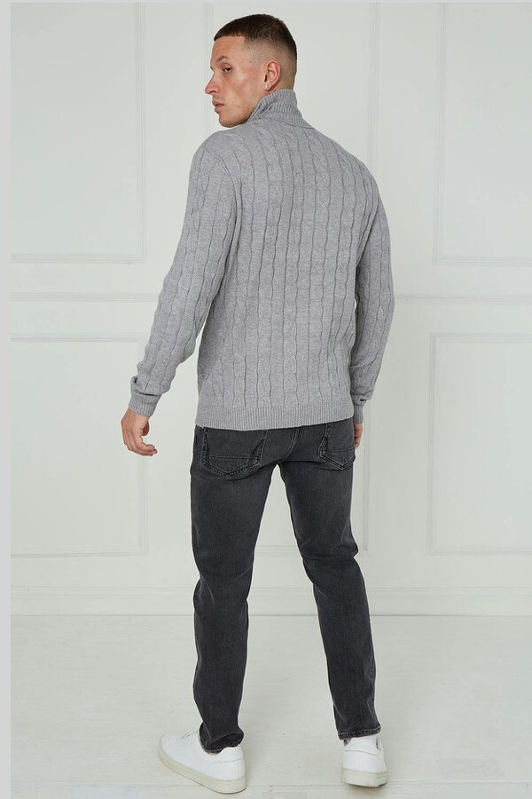 Men’s Cable Knit Turtleneck Jumper