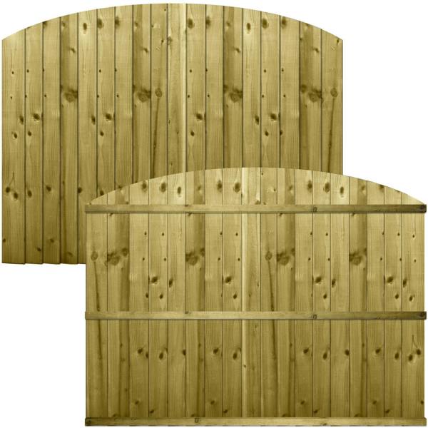 3 pack fence panel dome top feather edge semi braced [w.6ft x h.4ft] to shoulder 1