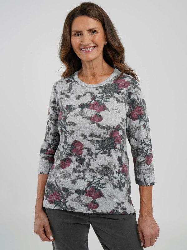 TIGI-Wear Vintage Rose Plaited Neck Top