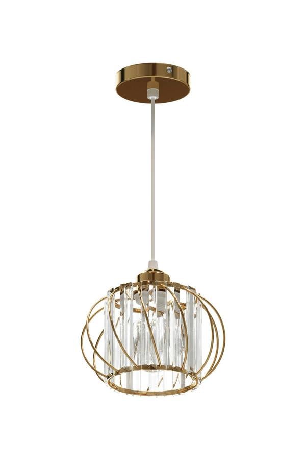 Living and Home E27 Metal & Glass Lampshade Pendant Light