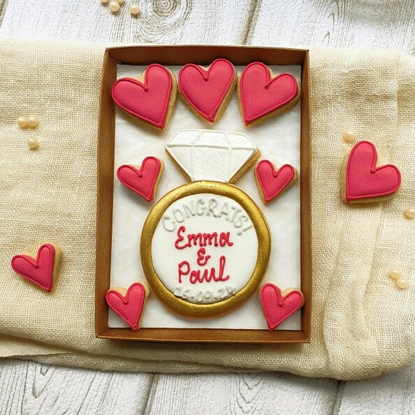 The Cookie Collaboration Hand-iced 'Congrats!' Personalised Engagement Cookie LETTERBOX Gift