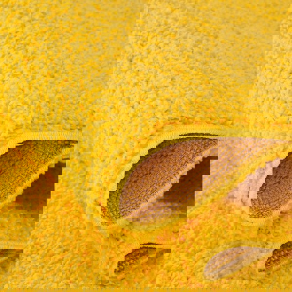 Shaggy Rug Plain Yellow high quality, non-shedding