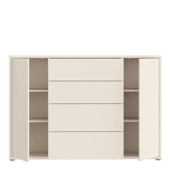 Furniture To Go Alice Springs Wide Sideboard with 4 Drawers & 2 Doors with Push-to-Open in Sand