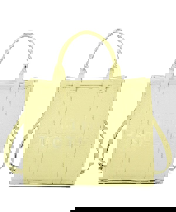 Kitise Large Textured Leather Embossed Logo Structured Tote Bag